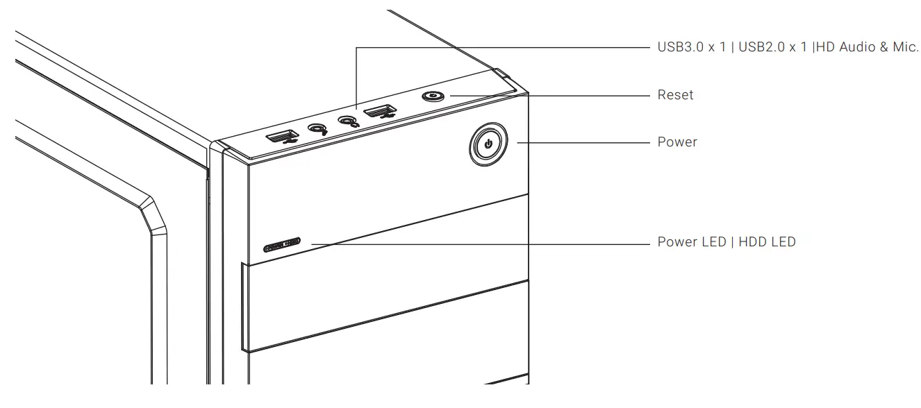 AeroCool CS 105 Cosmo Mini Tower - Panel