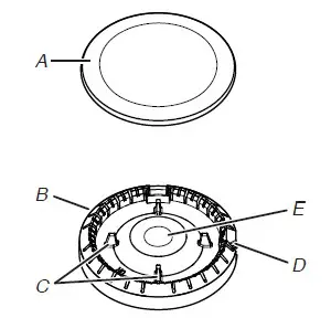 FREESTANDING GAS RANGE - Burner cap