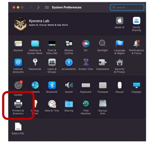 KYOCERA PA2000w MAC WPS Setup - Step 2