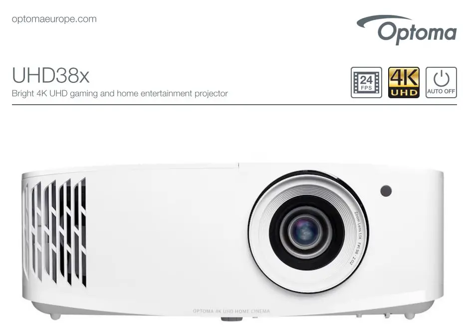 Optoma UHD38x 4K Projector Instructions