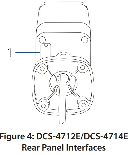 D-Link DCS-4712E Vigilance Outdoor Bullet Camera - Rear Panel