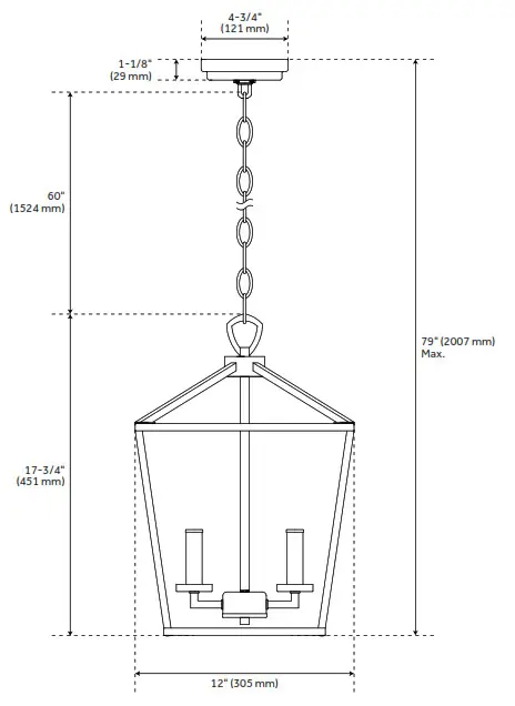 PARK HARBOR 944700 Hillpoint 3 Light Pendant Chandelier - fig