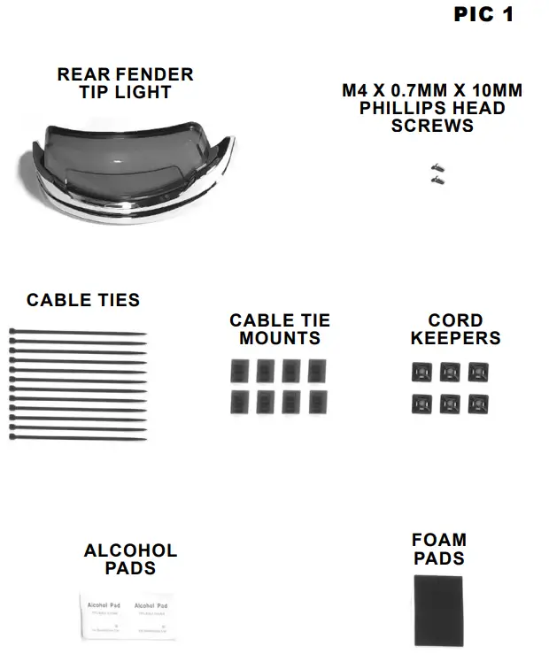 KURYAKYN 2966 Tracer Rear Fender Tip Light fig 1
