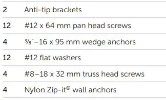 ICBCL4850SID Sub-Zero 91CM Classic French Door Refrigerator Freezer Installation Guide - ANTI-TIP HARDWARE