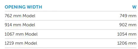 ICBCL4850SID Sub-Zero 91CM Classic French Door Refrigerator Freezer Installation Guide - OPENING WIDTH