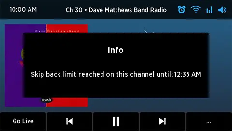 SiriusXM TTR3 WiFi Sound Station - Skipping Forward and Backward on Music Channels