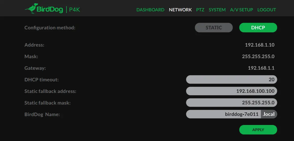 BirdDog Release P4K - A 4K Full Bandwidth NDI® PTZ -FIG 10
