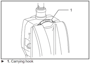 makita DVC261 Cordless Backpack Vacuum Cleaner - Carrying hook