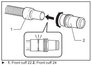 makita DVC261 Cordless Backpack Vacuum Cleaner - Front cuff