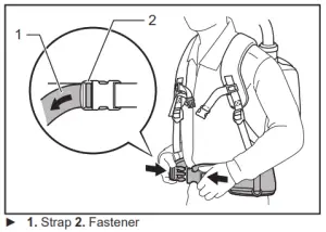 makita DVC261 Cordless Backpack Vacuum Cleaner - Lower belt