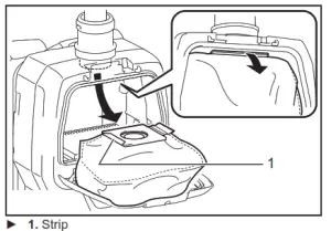 makita DVC261 Cordless Backpack Vacuum Cleaner - sticky dust