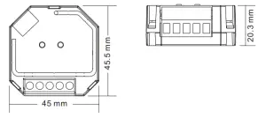 SUNRICHER AC Phase Cut RF Bluetooth Dimmer - Product Dimension