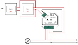 SUNRICHER AC Phase Cut RF Bluetooth Dimmer - Wiring diagram 1