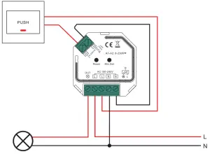 SUNRICHER AC Phase Cut RF Bluetooth Dimmer - Wiring diagram