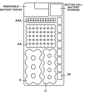 GRACETOP GT DCHX110 Battery Organizer Storage-