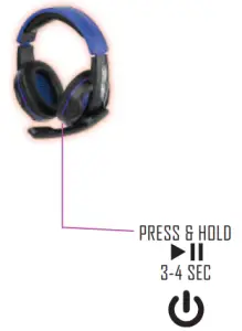 NERF GAM830568 BLUE Wireless Headset with Communication Mic - BLUETOOTH PAIRING