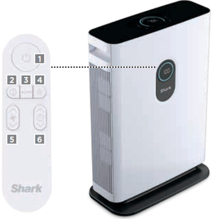 Shark HE400 Series Air Purifier - REMOTE CONTROL BUTTONS