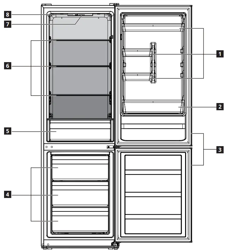 IKEA 104 948 50 UPPKALLA Freestanding Fridge Freezer - Product overview