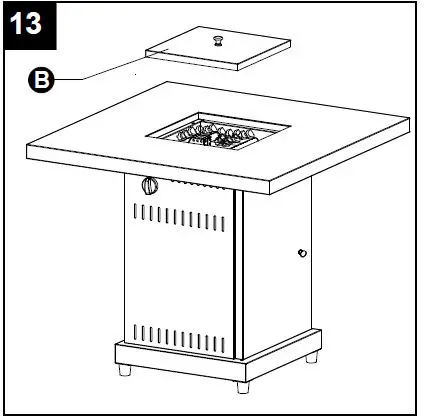 Hiland GSF-PR-PC 30 Inch Outdoor Gas Fire Pit-23