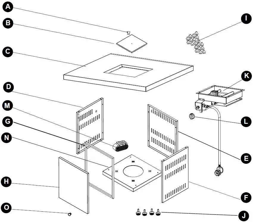 Hiland GSF-PR-PC 30 Inch Outdoor Gas Fire Pit-3