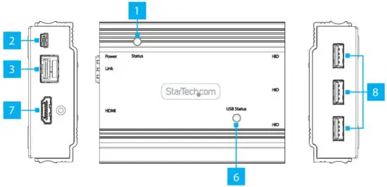 StarTech SV565FXHD4KU 4K HDMI KVM Console Extender Over Fiber SFP+ Modules - Receiver