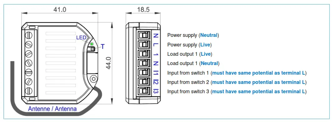 myTEM Radio Switch Dimmer - Power supply