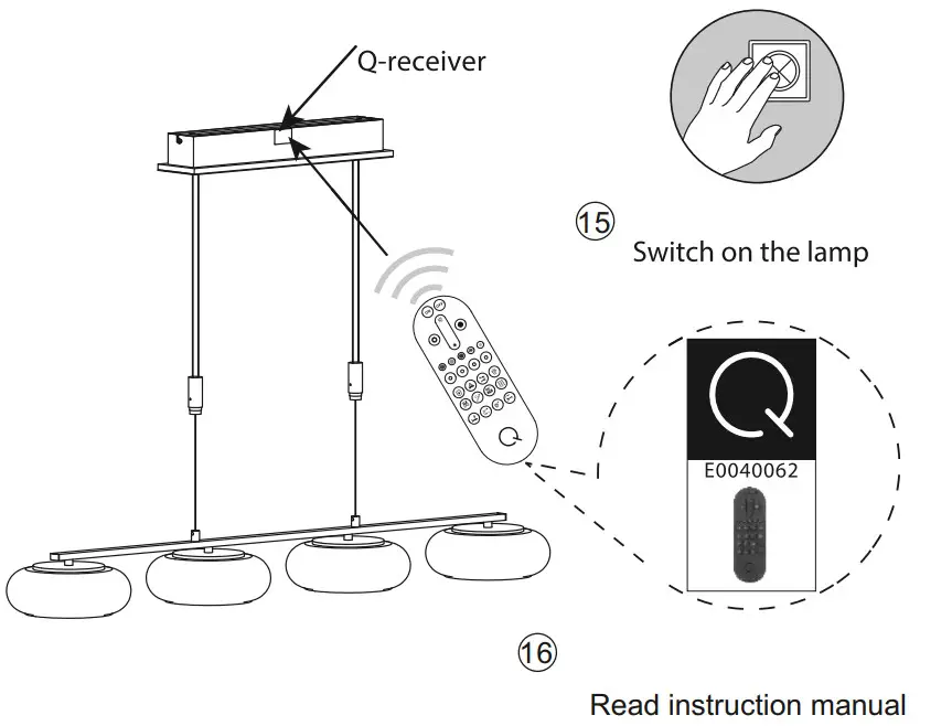 Paul Neuhaus 2079 55 LED Suspension Lamp - control