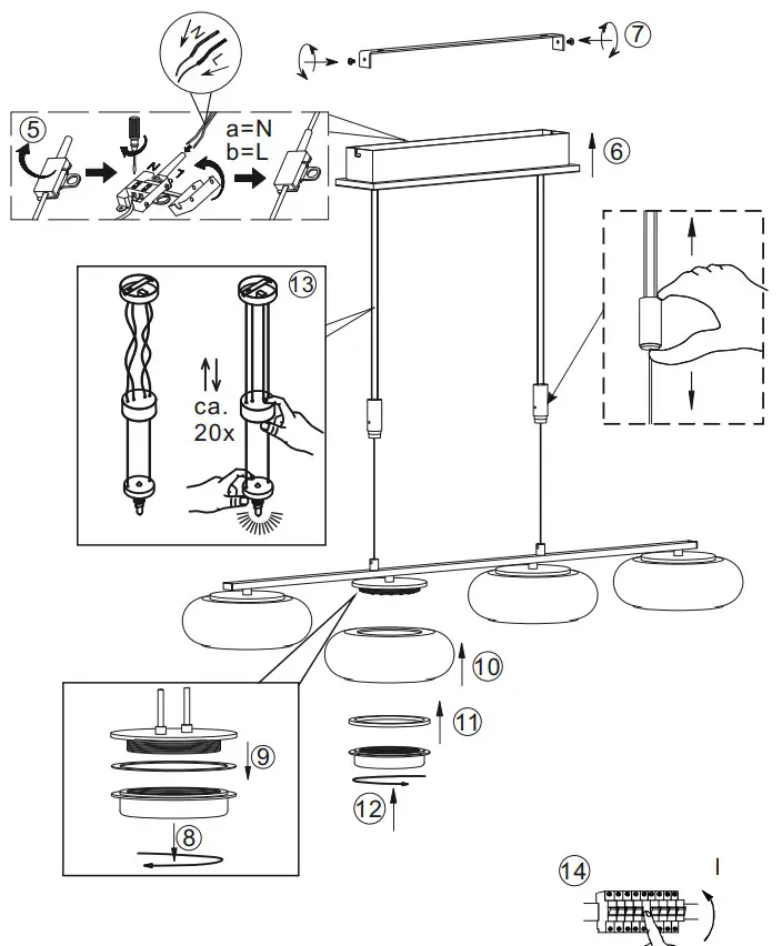 Paul Neuhaus 2079 55 LED Suspension Lamp - electrical