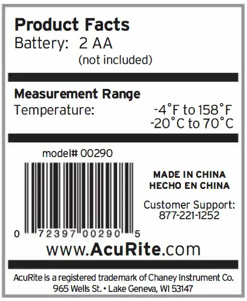 ACURITE 00290 Digital Fridge Freezer and Cooler Thermometer fIG1