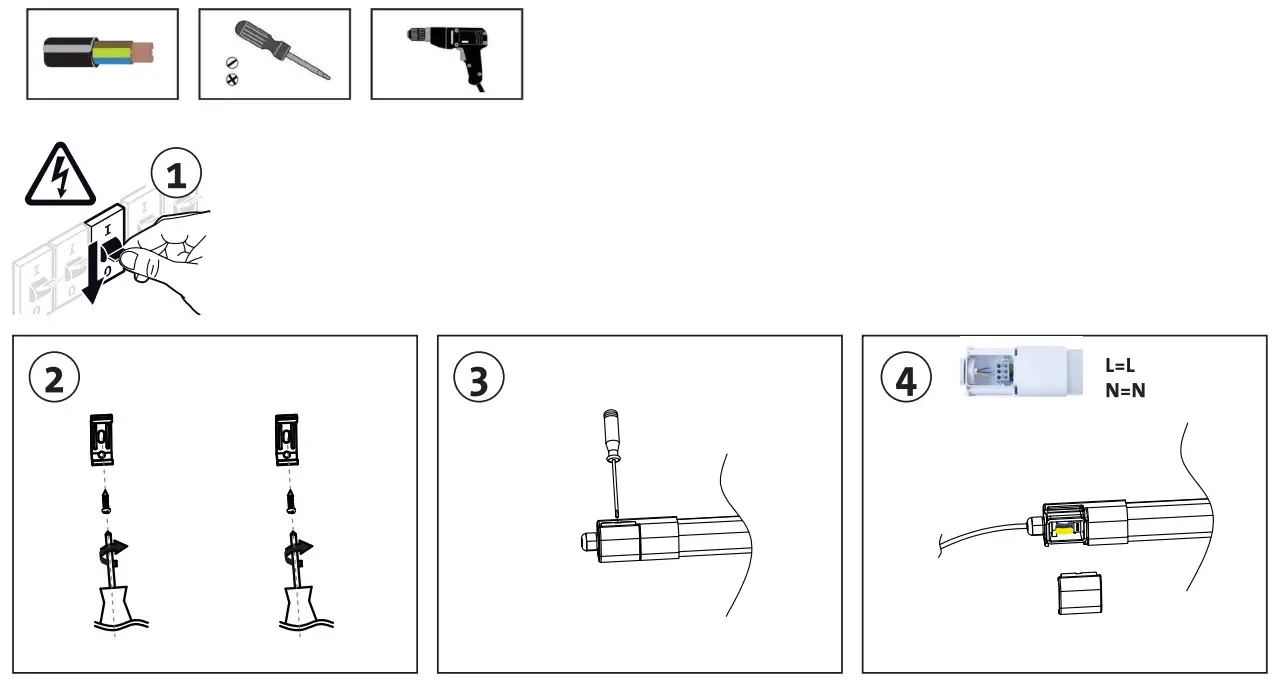 EVEREN 240025X IP65 LED Luminaire Lights - Fig 1