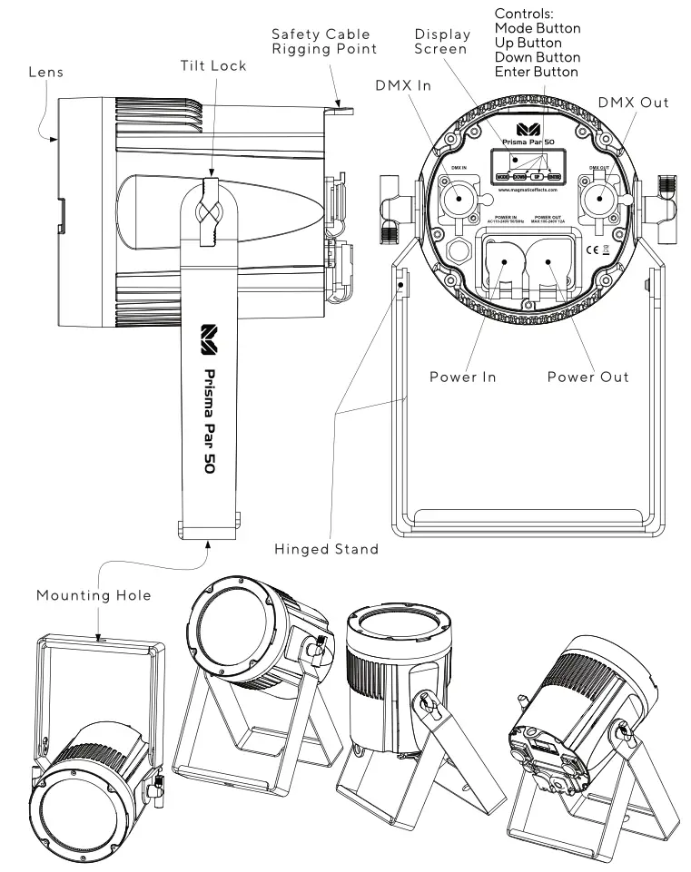 MAGMATIC PRISMA PAR 50 IP65 UV LED Wash User Manual - Fixture Overview