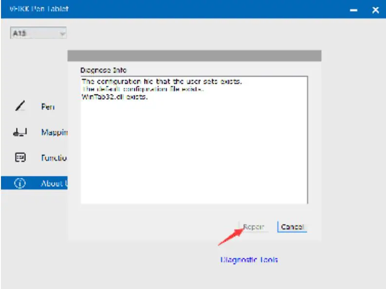 VEILKK A15 Graphic Pen Tablet User Manual - Check for missing key files