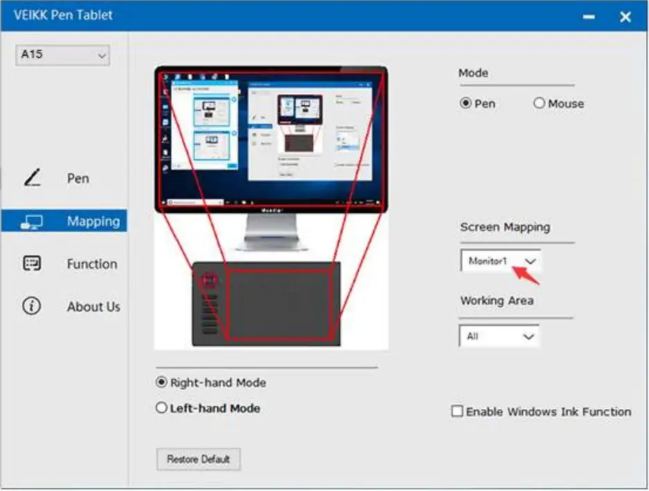 VEILKK A15 Graphic Pen Tablet User Manual - Monitor