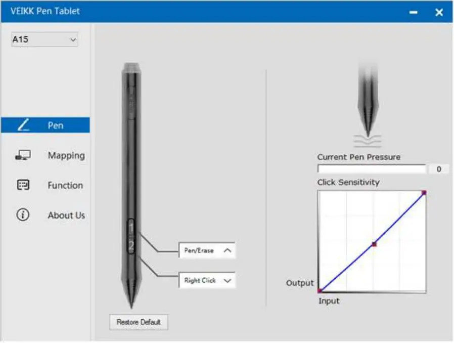 VEILKK A15 Graphic Pen Tablet User Manual - Pen