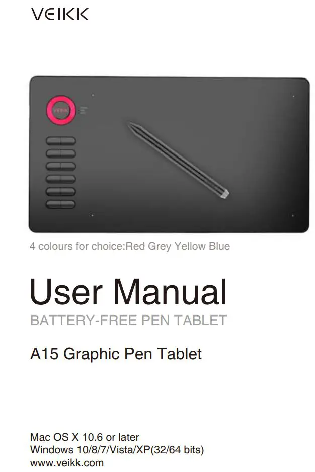 VEILKK A15 Graphic Pen Tablet User Manual