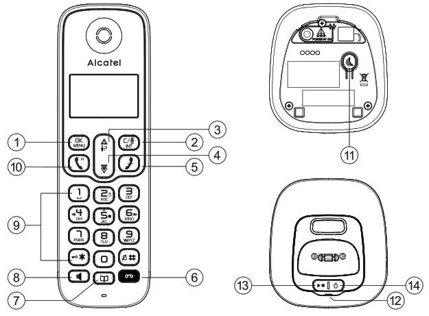 alcatel E395 Voice Duo Cordless Phones - Handset and Base Station Overview