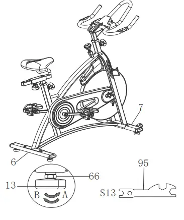 SUNNY Health Fitness SF B1877 Magnetic Belt Drive Indoor Cycling Bike - ADJUSTING THE BALANCE