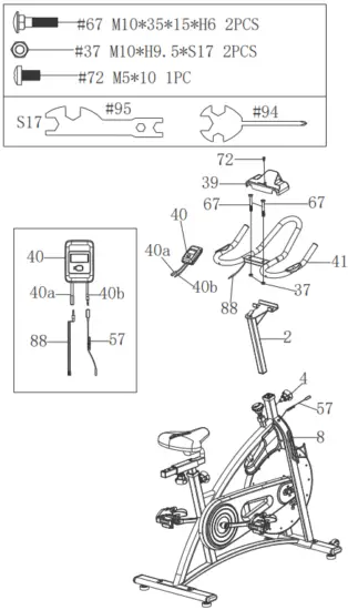 SUNNY Health Fitness SF B1877 Magnetic Belt Drive Indoor Cycling Bike - remove