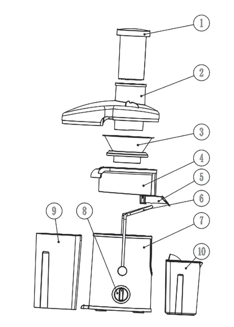 BerlingerHaus BH9074 JUICE EXTRACTOR - PARTS LIST