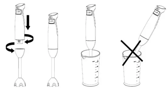 iCucina HB2239 400-Watt- 4-In-1 Hand Blender Mixer - operation