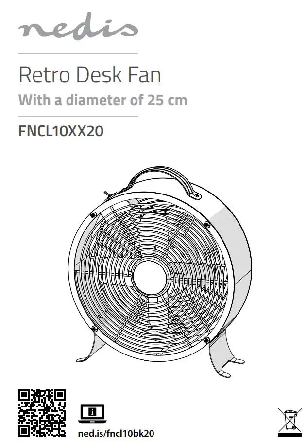 nedis Retro Desk Fan User Guide