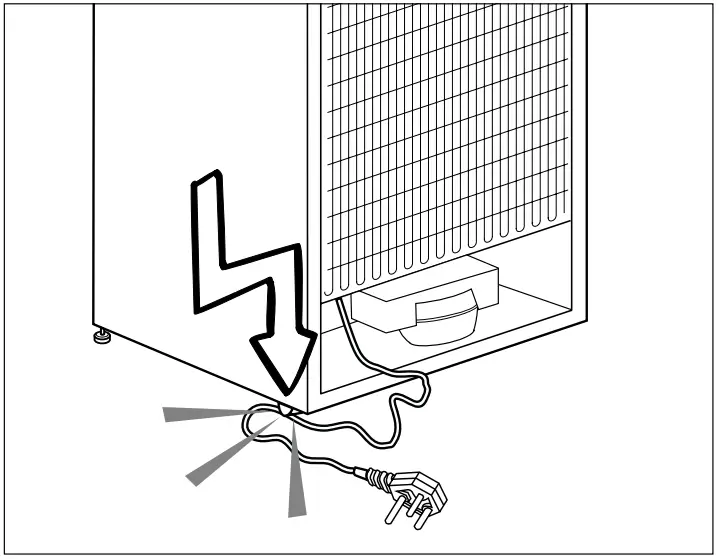 trap the power cable