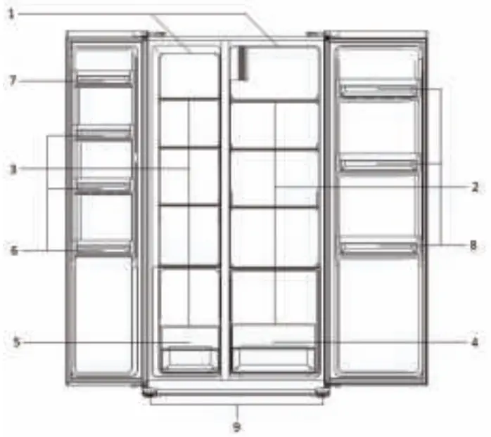 DOMO DO99503S Side by Side Fridge-Freezer Combination - fig1