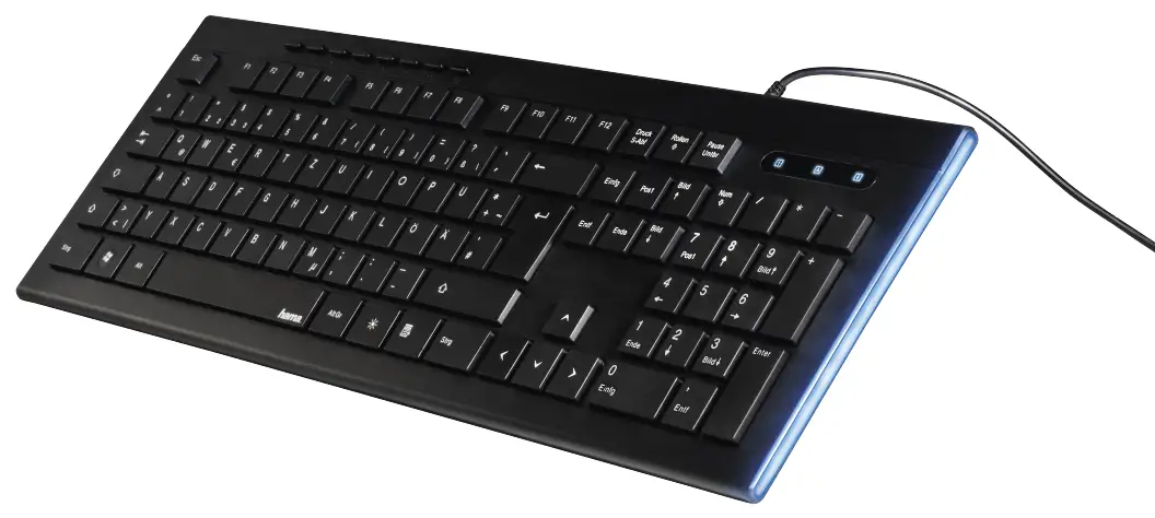 hama 00182663 Anzano Multimedia Keyboard with Side Light Strips