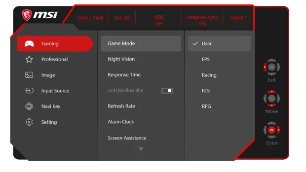 MSI MAG274QRF(3CA8)Optix LCD Monitor FIG 6