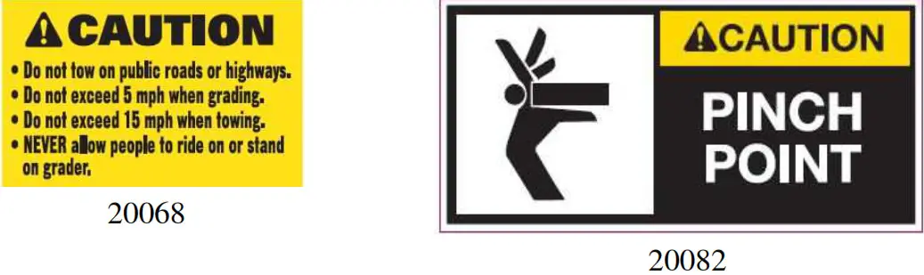 SWISHER Road Buster Gravel Grader - SAFETY DECALS