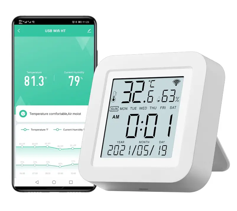 Haozee-WiFi-Temperature-and-Humidity-Sensor-Tuya-Smart-Hygrometer-Thermometer-with-LCD-Display-Imgg