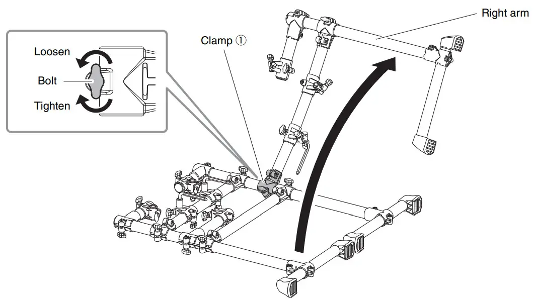 YAMAHA RS6 ELECTRONIC DRUM RACK RACK DE BATTERIE - Assembling the Rack