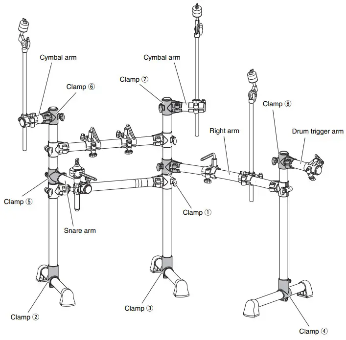YAMAHA RS6 ELECTRONIC DRUM RACK RACK DE BATTERIE - Fully-assembled rack