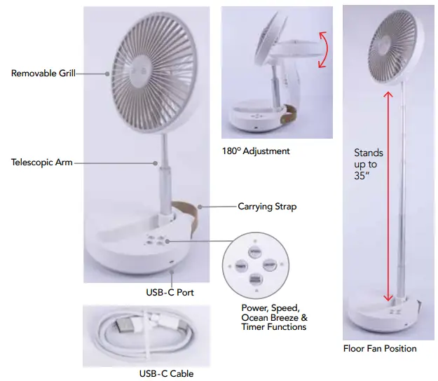 AIR INNOVATIONS AI-4000 2-in-1 Table and Floor Fan-1